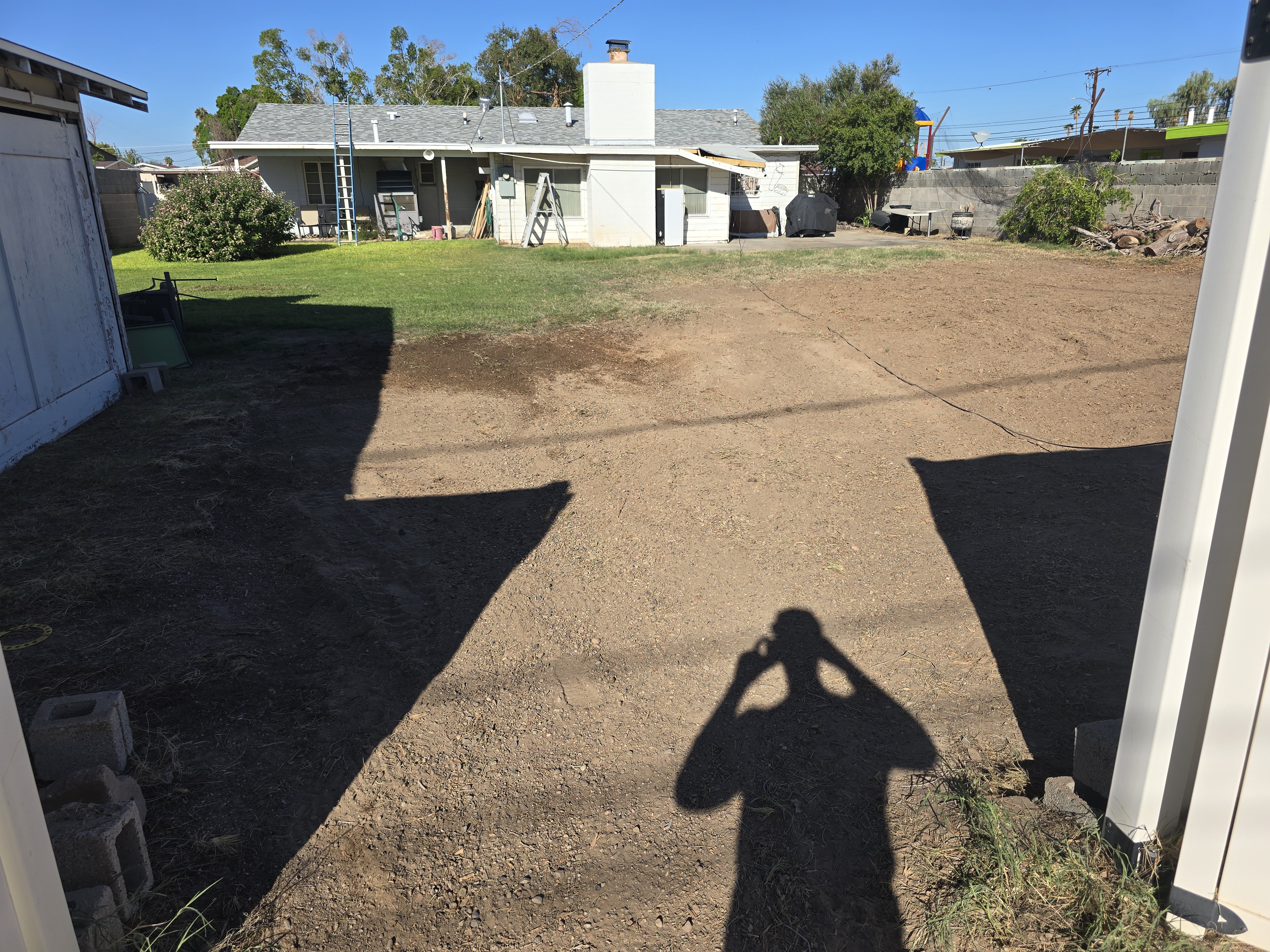 Cleared area after storm cleanup and debris removal